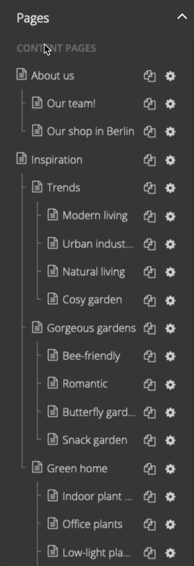 Example GIF for changing the order of pages