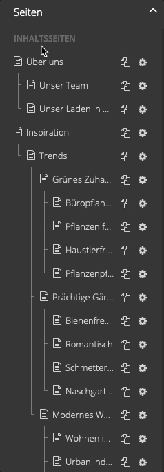 Beispiel-GIF für das Ändern der Reihenfolge von Seiten