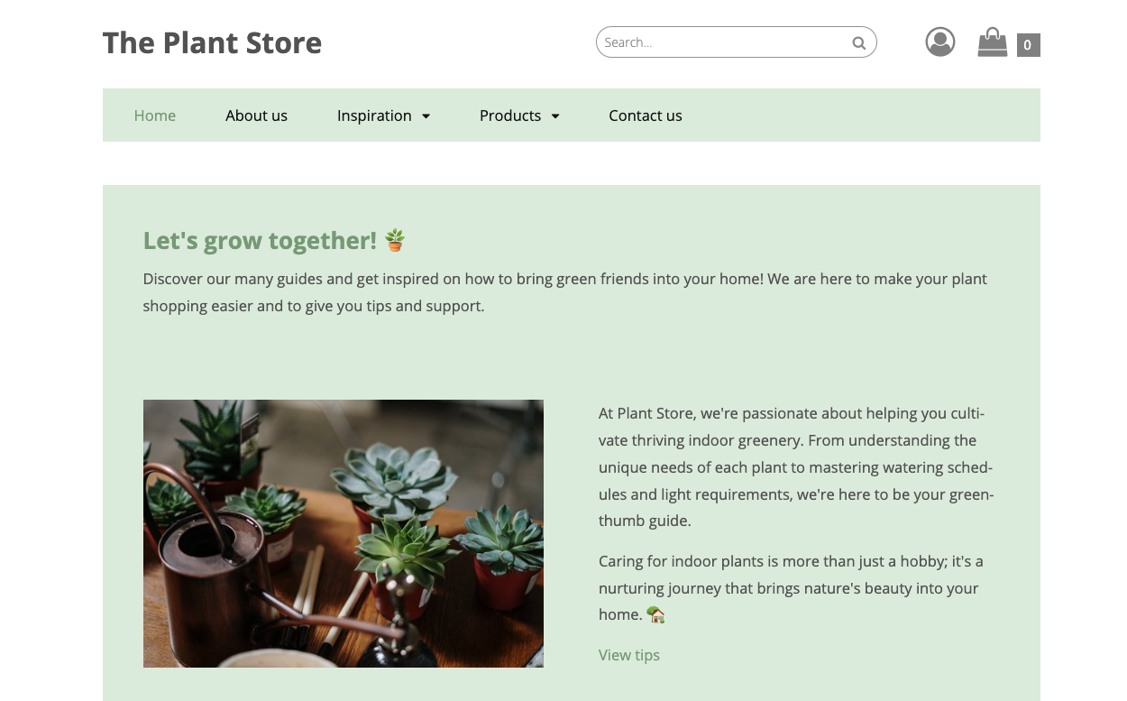 Example of a background design that does not span the full width