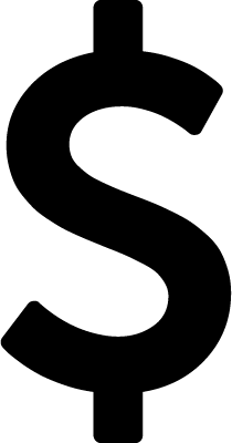 An icon of a black dollar symbol, indicating the order was paid.