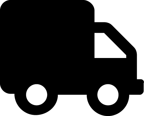 An icon of a black truck, indicating the order has been sent out.