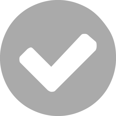 A checkmark in a grey circle, indicating the order has not yet been completed.