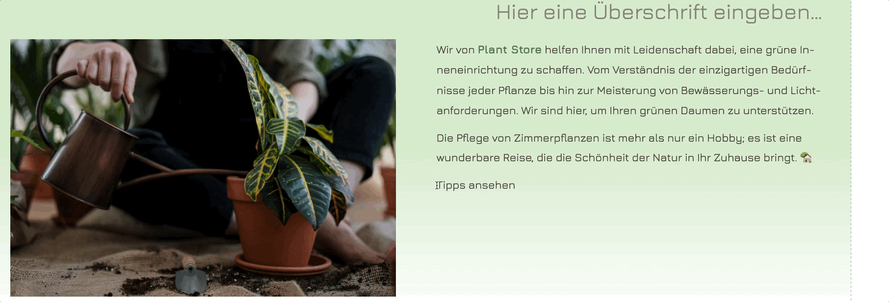 Beispiel für die Auswahl eines Elements über die Link-Auswahl