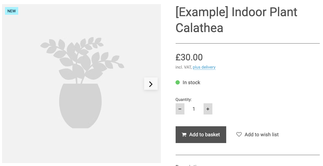 New label on a product image on the product page