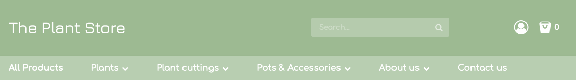 Example shop name in header